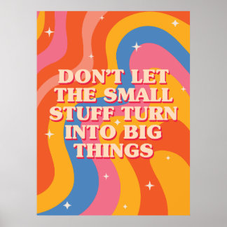 Retro Groovy Golven Met Mindfulness Mantra Poster
