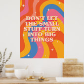 Retro Groovy Golven Met Mindfulness Mantra Poster (Keuken)