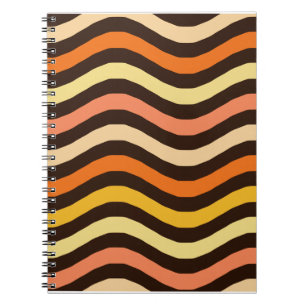 Retro Groovy Golven Naadloos Patroon Notitieboek