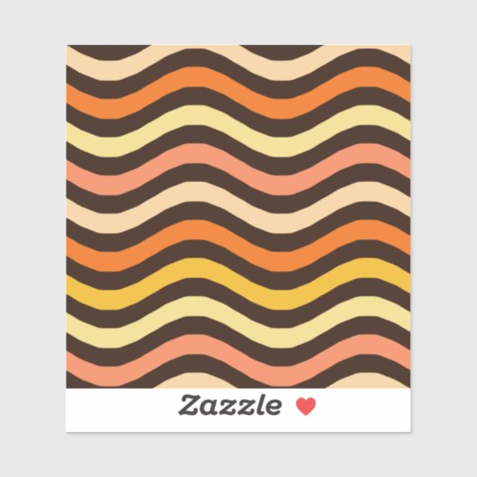 Retro Groovy Golven Naadloos Patroon Sticker (Vel)