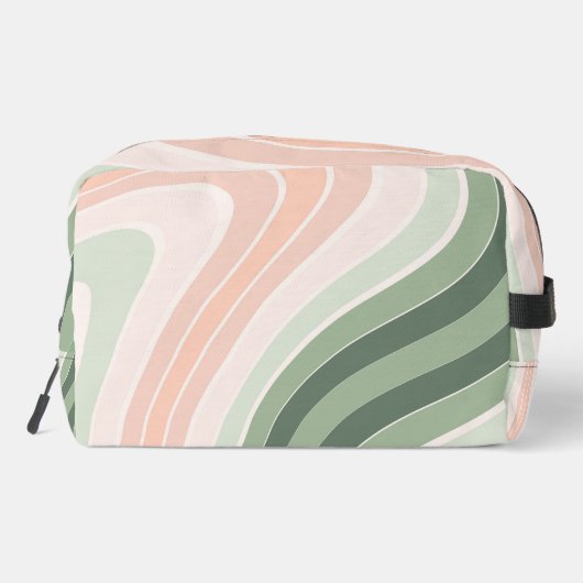 Retro Groovy golvend patroon Toilettasje (Achterkant)