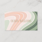 Retro Groovy golvend patroon Visitekaartje (Voorkant)