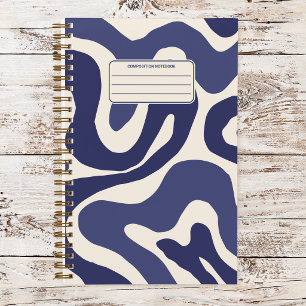 Retro Groovy Golvend Vloeibaar Draaikolk Patroon C Notitieboek