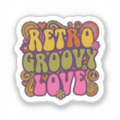 Retro Groovy Good Vibes 70s Vintage Sticker (Voorkant)