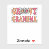 Retro Groovy Grandma Matching Family Sticker (Vel)