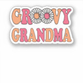 Retro Groovy Grandma Matching Family Sticker (Voorkant)