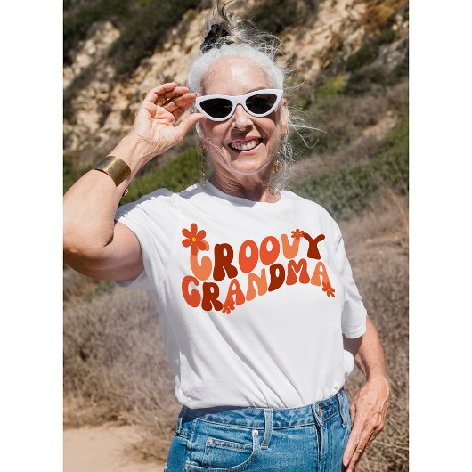 Retro Groovy Grandma Shirt, Groovy Grandmoeder T-shirt