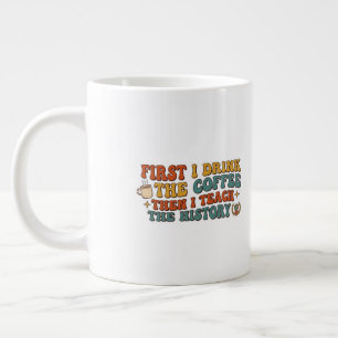 Retro groovy grappige geschenken voor geschiedenis grote koffiekop