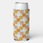 Retro groovy grappige glimlach emoji Koeler (Seltzer Achterkant)