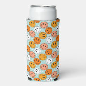 Retro groovy grappige glimlach emoji Koeler (Seltzer Voorkant)