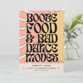 Retro Groovy Grappige Huwelijksfoto Save The Date (Staand voorkant)