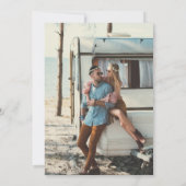 Retro Groovy Grappige Huwelijksfoto Save The Date (Achterkant)