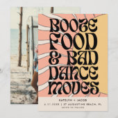 Retro Groovy Grappige Huwelijksfoto Save The Date (Voorkant / Achterkant)