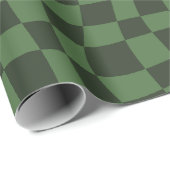 Retro Groovy Green Wavy geruit Cadeaupapier (Rol Hoek)