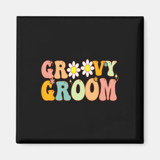Retro Groovy Groom Douche Party Bruidsmeisje bruil Magneet