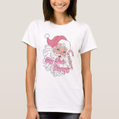Retro Groovy Grote Nick Santa Energy Roze Kerstman T-shirt (Voorkant)