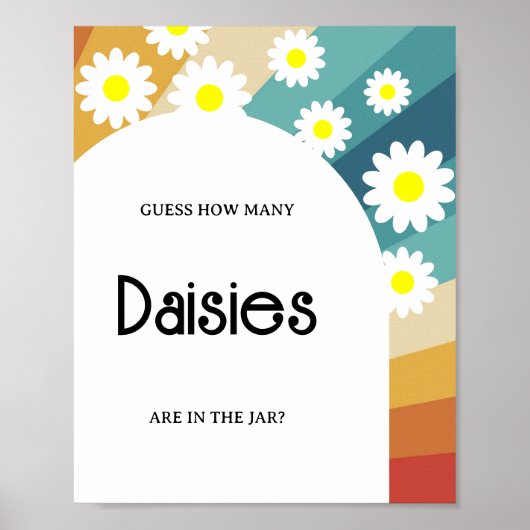 Retro Groovy - Guess how many DAISIES game Poster (Voorkant)