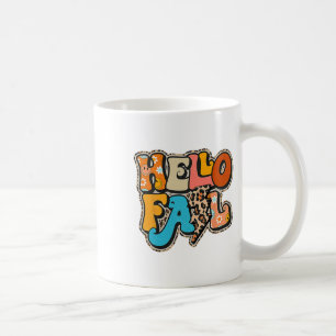 Retro Groovy Hallo Herfst Autumn Vibes Funny Thank Koffiemok