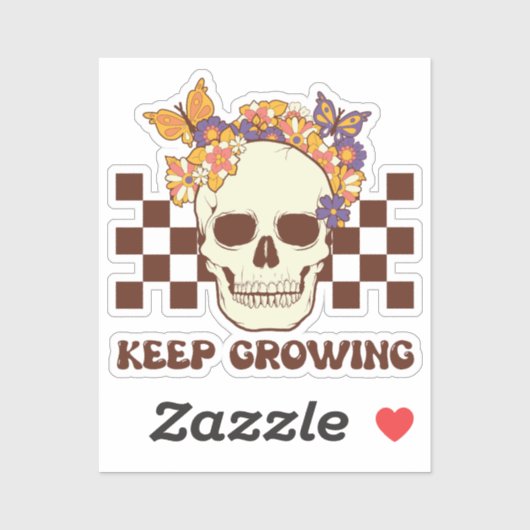 Retro groovy Halloween Blijven groeien Sticker (Vel)
