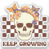 Retro groovy Halloween Blijven groeien Sticker (Voorkant)