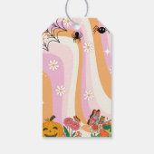 Retro Groovy Halloween Dank je Verjaardag Cadeaulabel (Achterkant)
