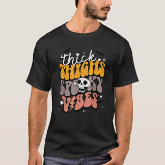 Retro Groovy Halloween Dikke Dijen En Griezelige S T-shirt