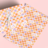 Retro Groovy Halloween eerste verjaardag Cadeaupapier