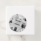 Retro groovy Halloween eerste verjaardag Dank U Bedankjes Labels (In situ)