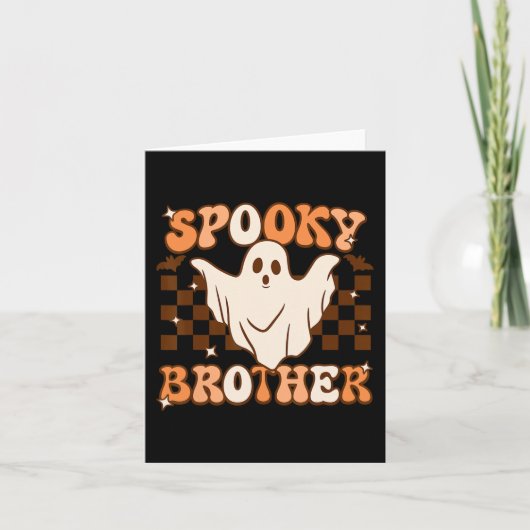 Retro Groovy Halloween Ghost Spooky Brother Costum Kaart (Voorkant)