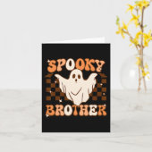 Retro Groovy Halloween Ghost Spooky Brother Costum Kaart (Gele Bloem)