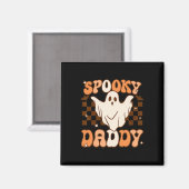Retro Groovy Halloween Ghost Spooky Daddy Kostuum Magneet (Voorkant / Achterkant)