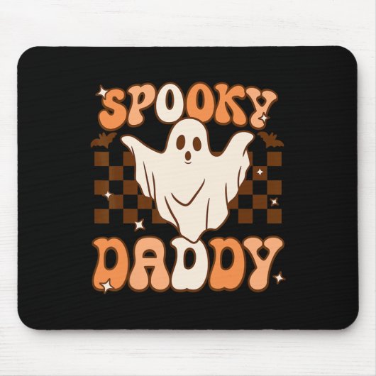 Retro Groovy Halloween Ghost Spooky Daddy Kostuum Muismat (Voorkant)