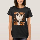 Retro Groovy Halloween Ghost Spooky Daddy Kostuum T-shirt (Voorkant)