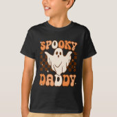 Retro Groovy Halloween Ghost Spooky Daddy Kostuum T-shirt (Voorkant)