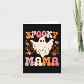 Retro Groovy Halloween Ghost Spooky Mama Kostuum Kaart (Voorkant)