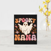 Retro Groovy Halloween Ghost Spooky Nana Kostuum Kaart (Gele Bloem)