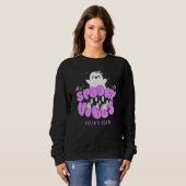 Retro Groovy Halloween Ghosts Spooky Vibes Trui (Voorkant volledig)