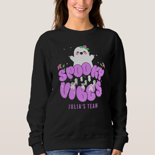 Retro Groovy Halloween Ghosts Spooky Vibes Trui (Voorkant)