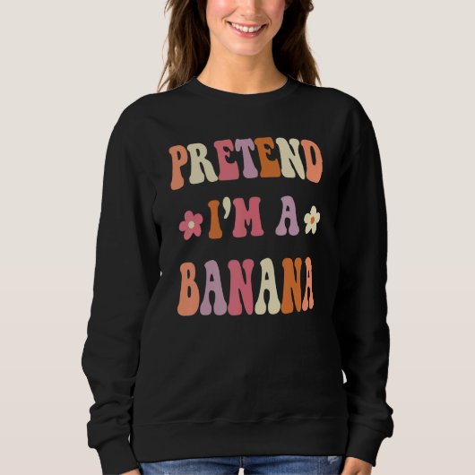 Retro Groovy Halloween Kostuum Doe alsof ik een b Trui (Voorkant)