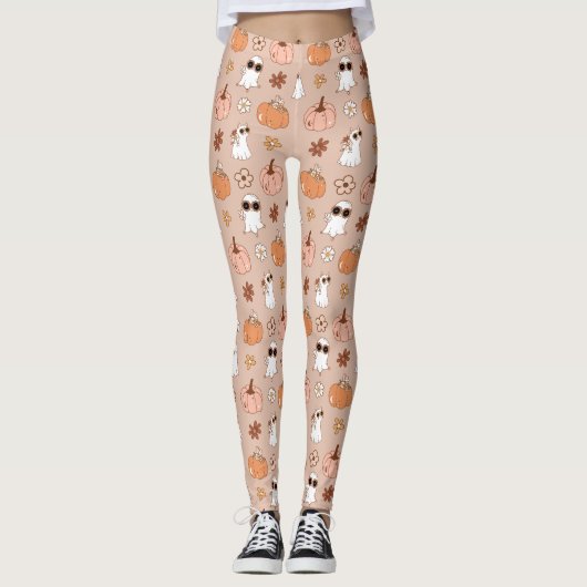 Retro Groovy Halloween Leggings (Voorkant)