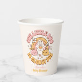 Retro Groovy Halloween Little Boo Baby shower Papieren Bekers (Voorkant)