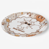 Retro Groovy Halloween Little Boo Baby shower Papieren Bordje (Gekanteld)