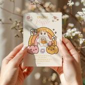 Retro Groovy Halloween Little Boo Raffle Diapper Informatiekaartje