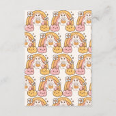 Retro Groovy Halloween Little Boo Raffle Diapper Informatiekaartje (Achterkant)