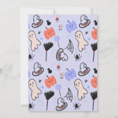 Retro Groovy Halloween Party  Doodles Kaart (Achterkant)