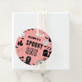 Retro Groovy Halloween spooky een eerste verjaarda Bedankjes Labels (In situ)