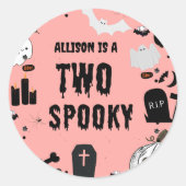 Retro Groovy Halloween spooky een eerste verjaarda Ronde Sticker (Voorkant)