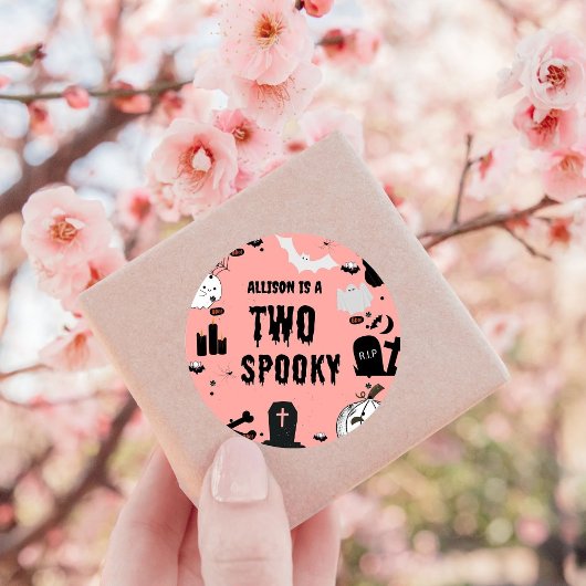 Retro Groovy Halloween spooky een eerste verjaarda Ronde Sticker