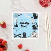 Retro Groovy Halloween spooky een eerste verjaarda Servet (Insitu)