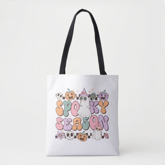 Retro Groovy Halloween Spooky Seizoen Tote Bag (Voorkant)